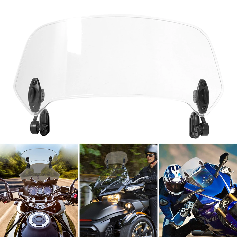 Motorcycle Windshield Extension Universal Adjustable Clip-on Windscreen Extender