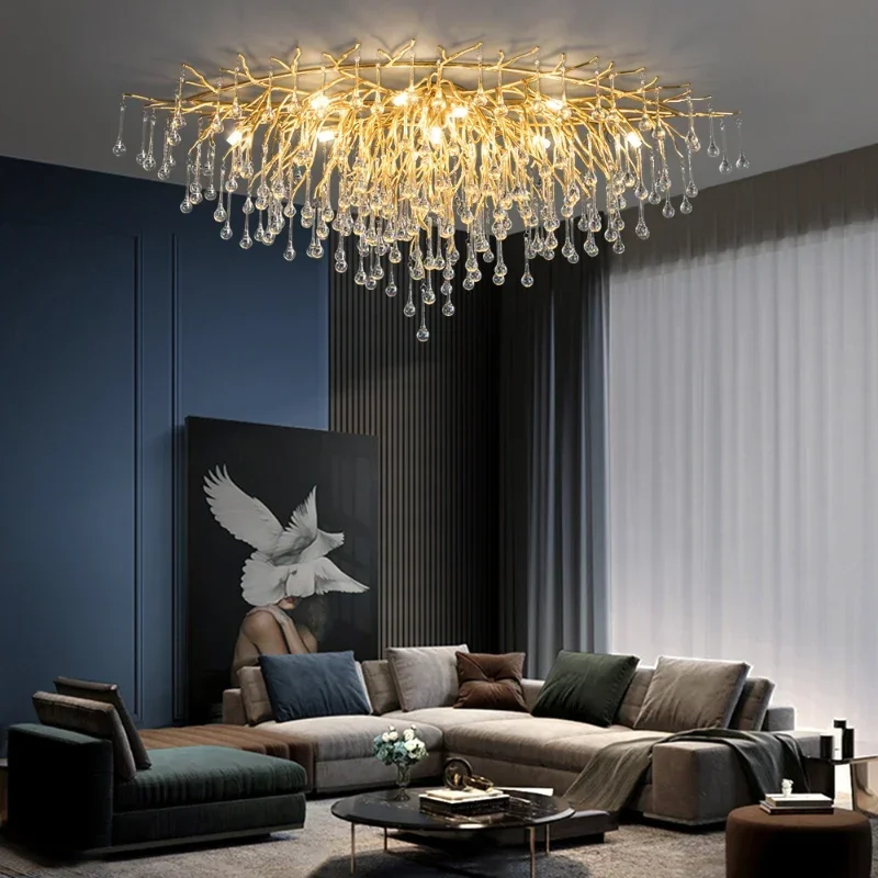 Nordic Crystal LED Ceiling Chandelier Illuminate Living Room and Dining Room LED Ceiling Lamps