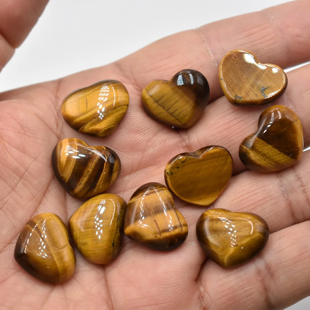 Großhandel 50 Stück/Lot Modische Natürliche Tigerauge-Stein-Rosenquarz-Mischung 15*18mm Herzförmige Cabochon-Perlen für Schmuckherstellung – Detail 4