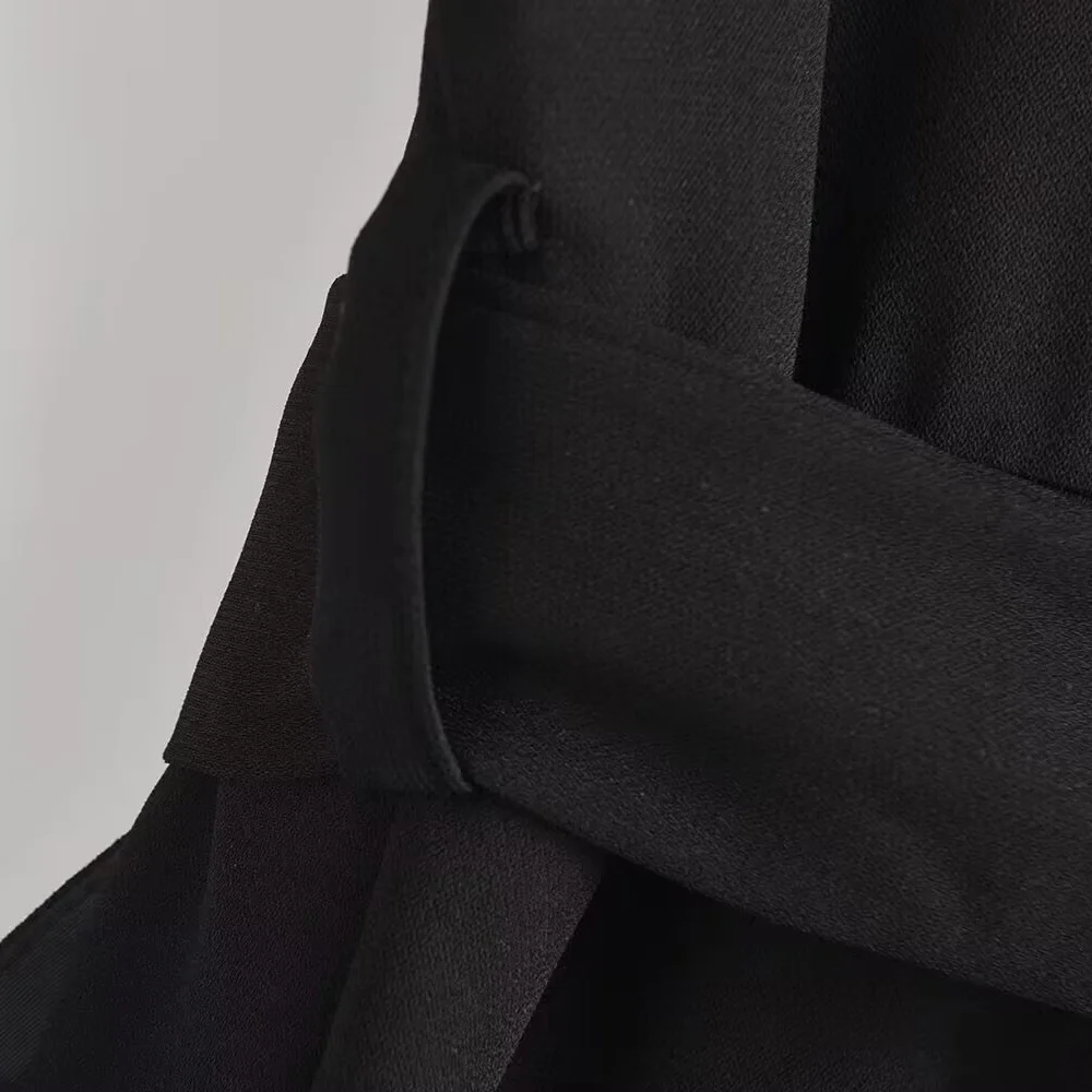 Damski kombinezon retro z paskiem, zamkiem błyskawicznym, klapami, krótkim rękawem, letni, nowy kombinezon