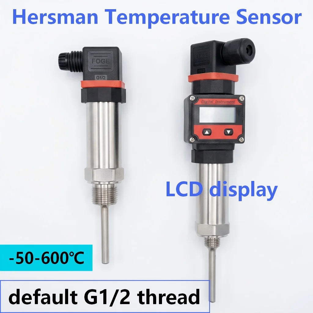 Temperature Transducer RS485 4-20mA 0-10V Output PT100 Temperature Transmitter -50-100C 200C 300C Range 6mm Probe Diameter