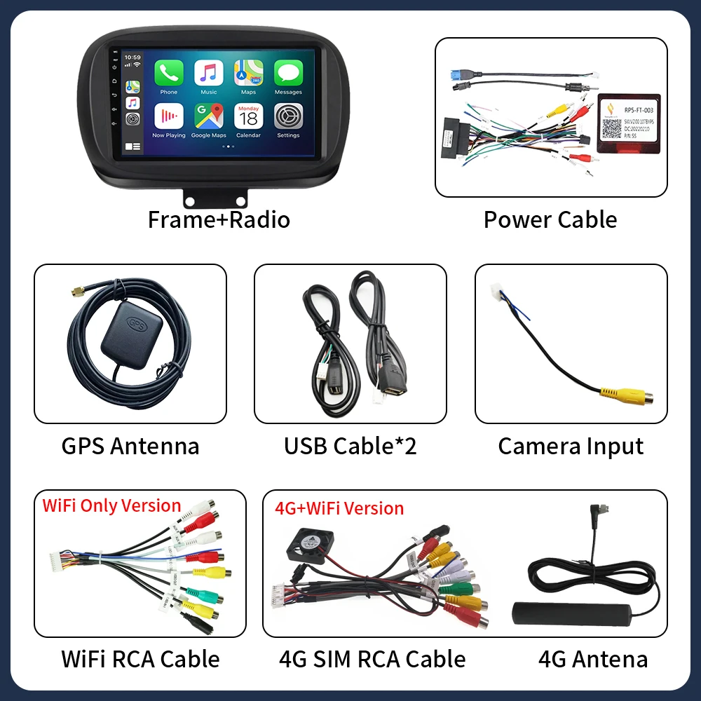أندرويد 16 لشركة فيات 500X 2014-2020 2K QLED ستيريو راديو السيارة الوسائط المتعددة مشغل فيديو GPS AI صوت CarPlay رئيس وحدة الملاحة 5G #6