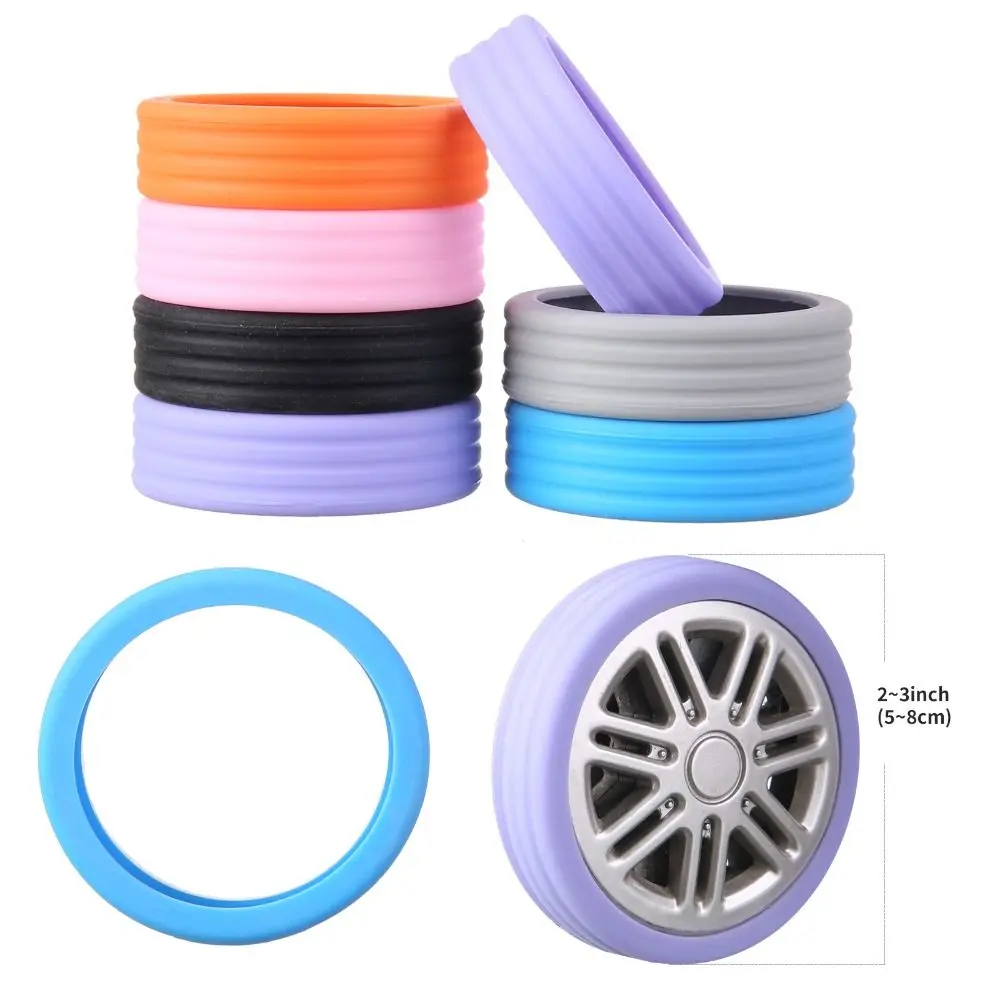 4/8PCS Colorful Silicone Wheels Cover Luggage Wheels Protector Suitcase Reduce Noise Wheels Guard Cover Luggage Accessories