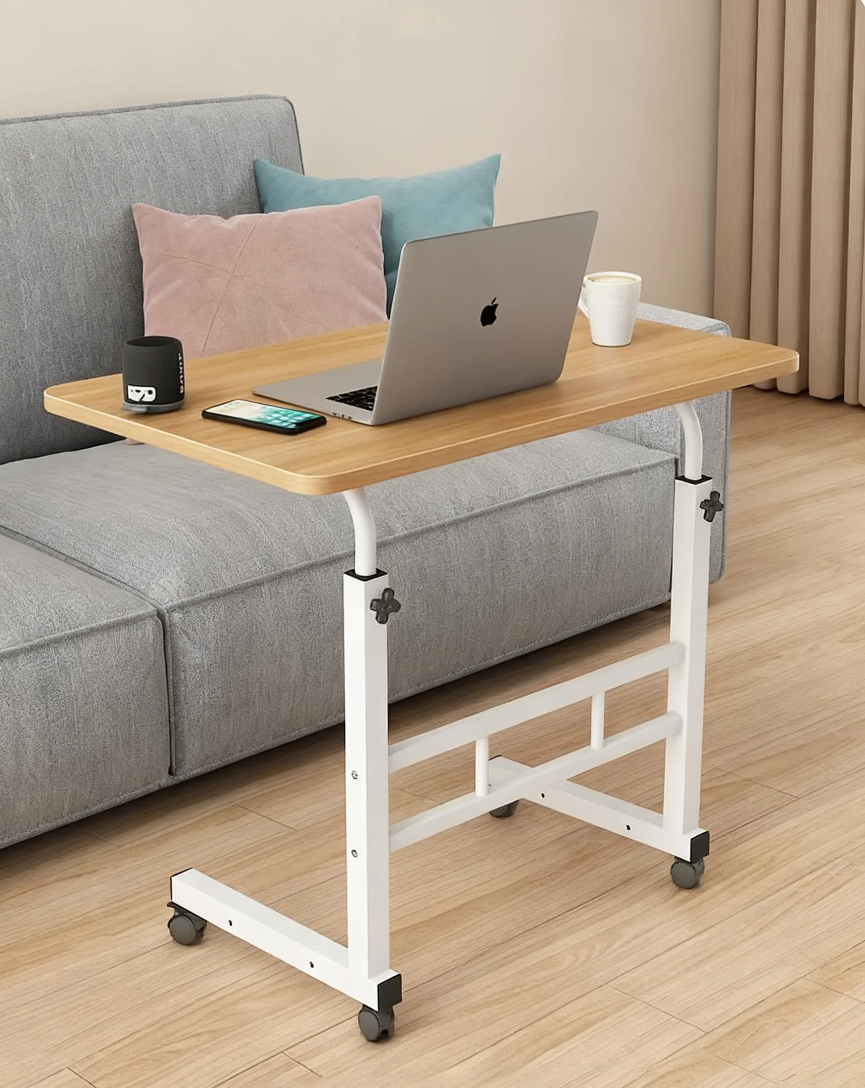 

Регулируемый удобный столик для ноутбука, поднос для еды и чтения на кровати или диване, 60x40 см, прикроватный столик для компьютера.