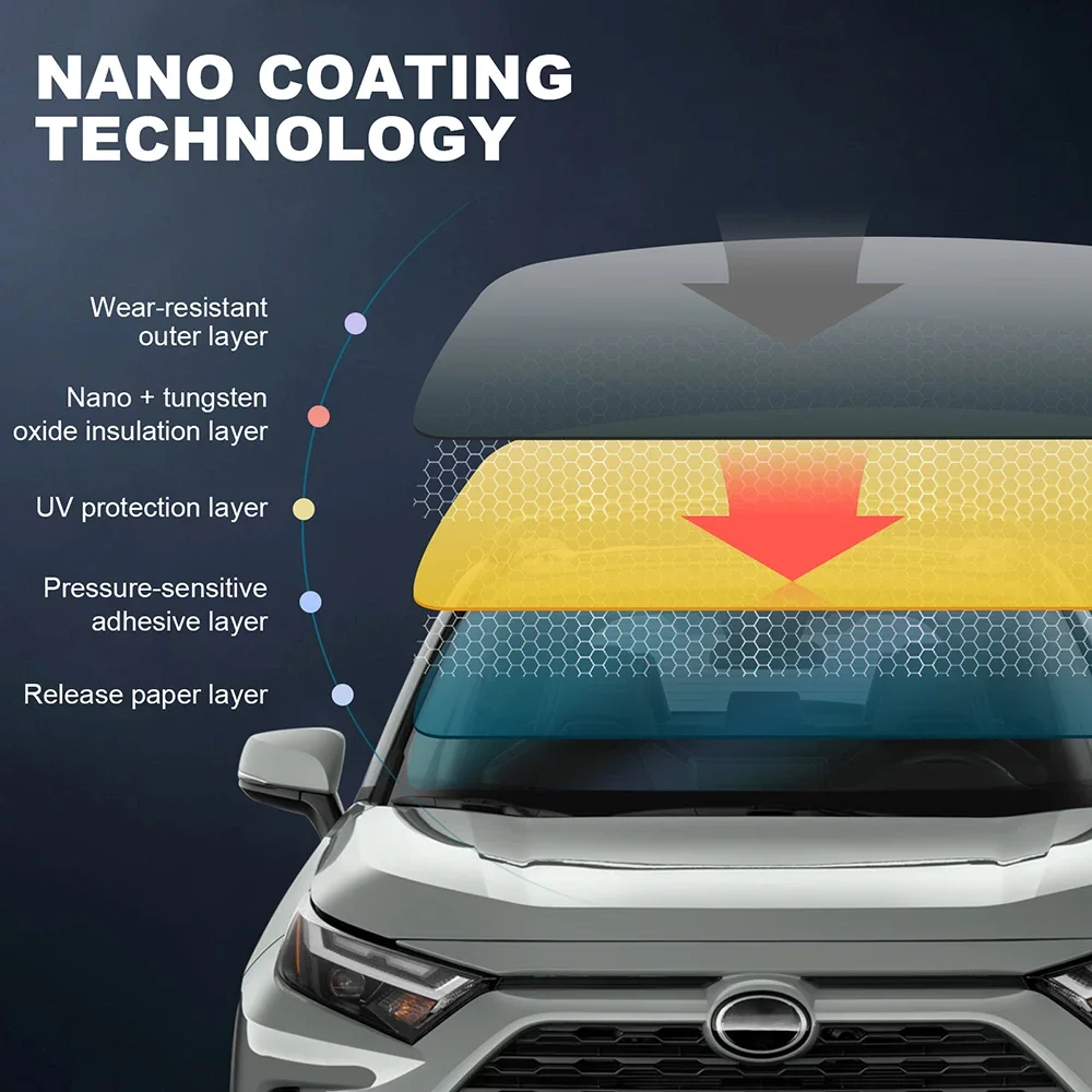 Pre cut Car Window Tint Film For Toyota RAV4 2019-2024 Black Mirror Foil Solar UV Protection Exterior UV protection insulation view 5