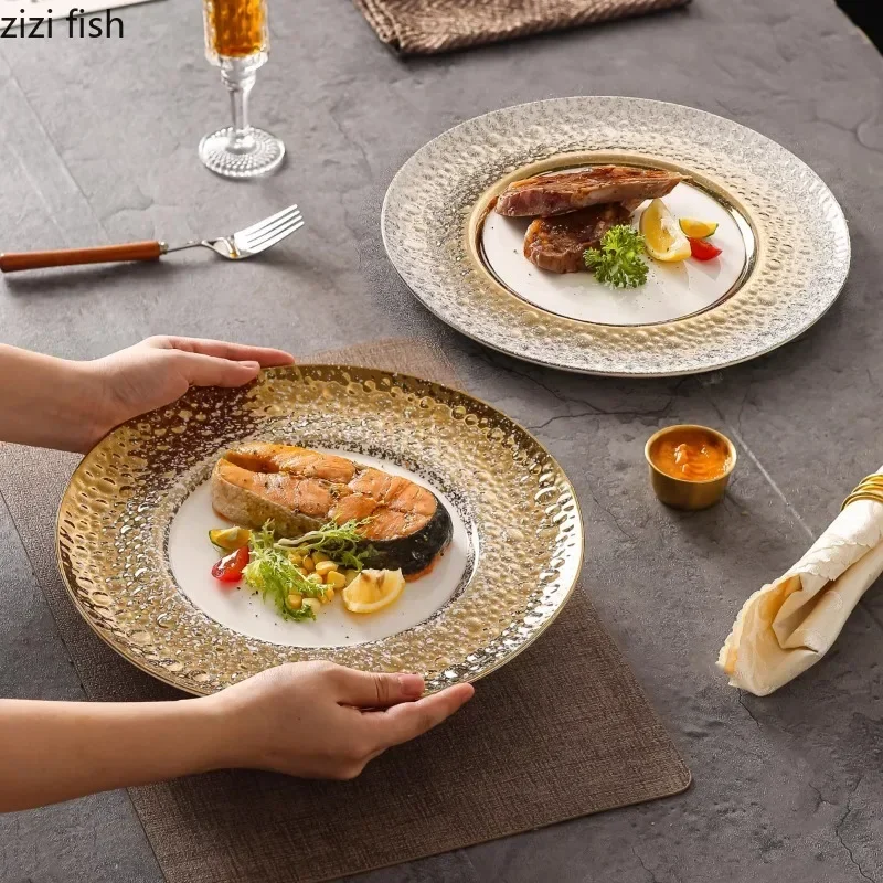 Western Style Steak Plate Ceramics Dining Plates Dessert Plate Sushi Plates Sting Disc Dim Sum Dish Fruit Bowl Salad Bowl Tray