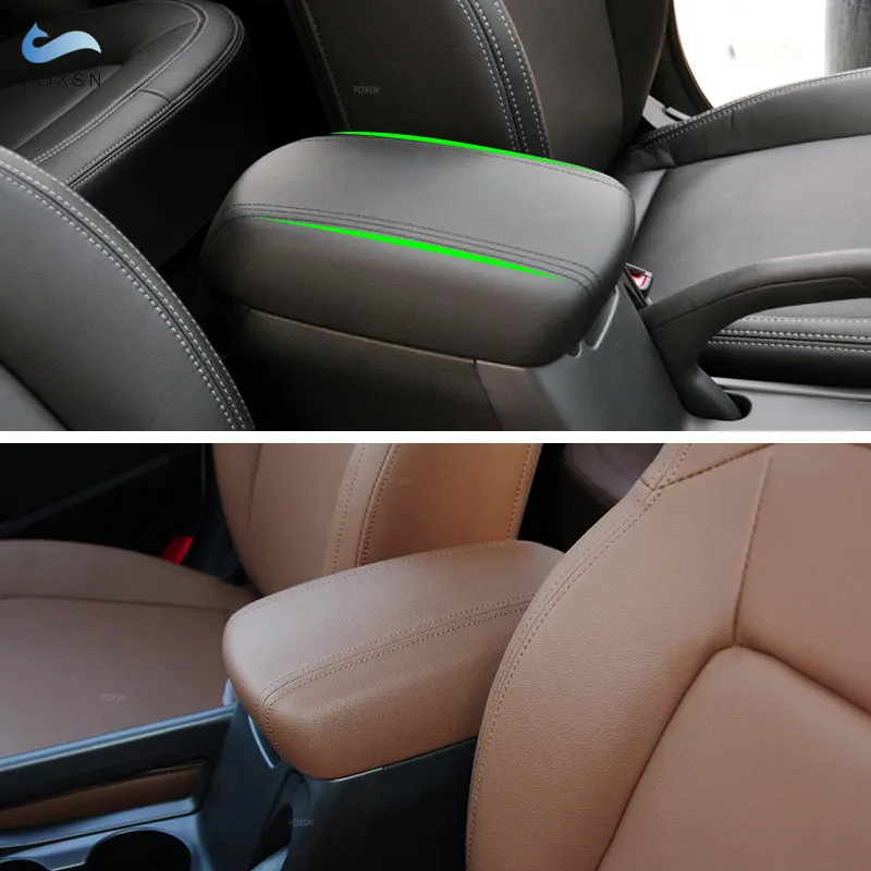 For Kia Sportage 2011 2012 2013 2014 2015 2016 Car Interior Center Control Armrest Box Cover Sticker Trim Microfiber Leather