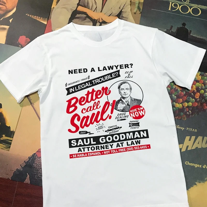 The American TV Series Better Call Saul: تي شيرت Breaking Bad هو قميص فضفاض وأكمام قصيرة من القطن الخالص لكل من الرجال والنساء #1