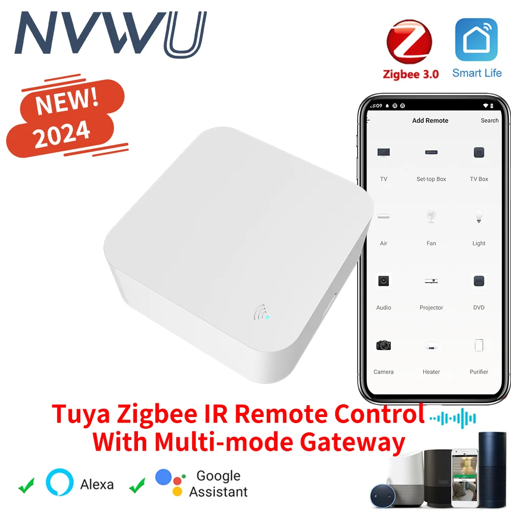 Tuya Zigbee IR Remote Control Tuya Multi-mode Gateway Zigbee Hub for Smart Home Via APP Smart Life Works with Alexa Google Home