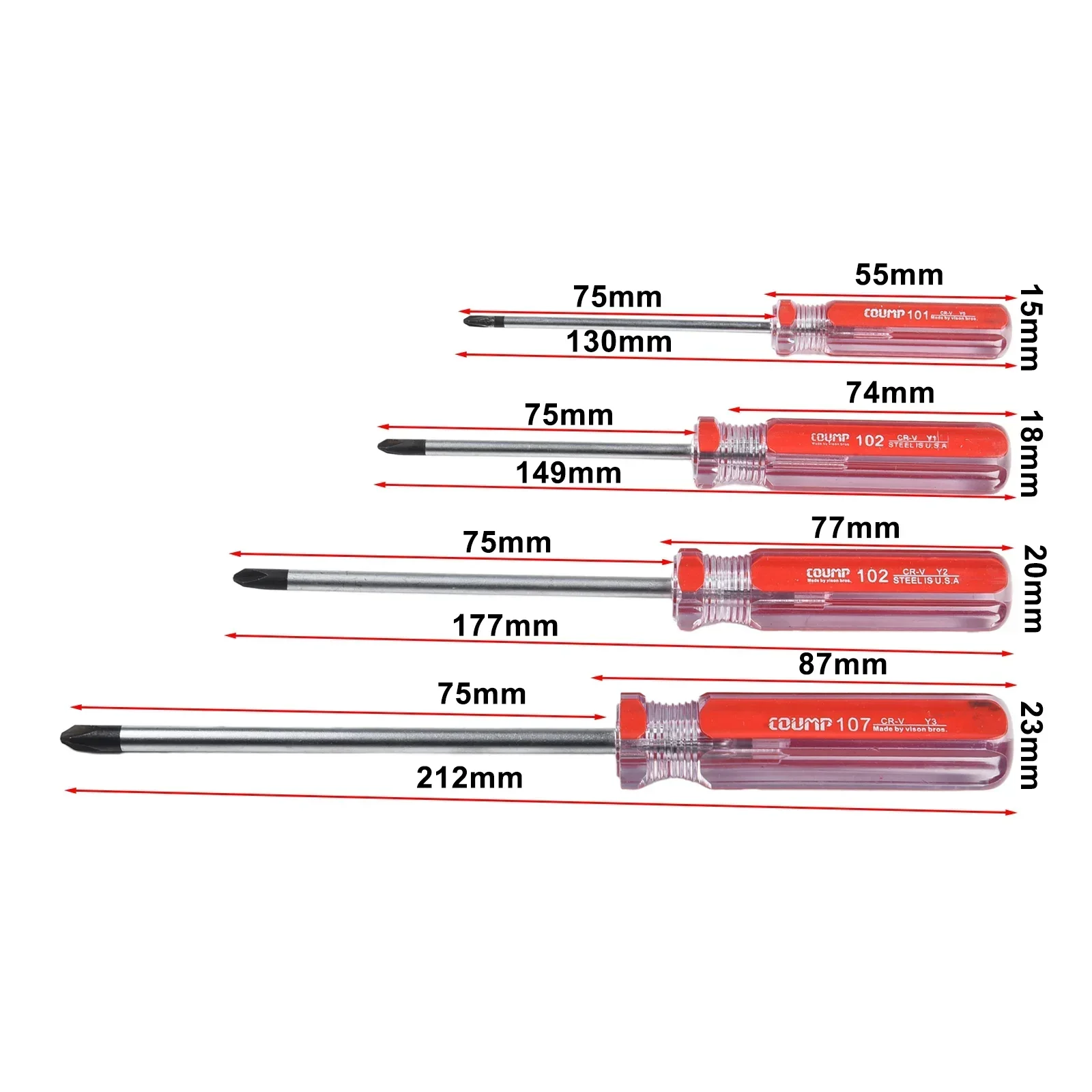 4 pezzi set di cacciaviti magnetici antiscivolo Y0 Y1 Y2 Y3 punta precisa strumenti di lavorazione squisita per la riparazione di mobili