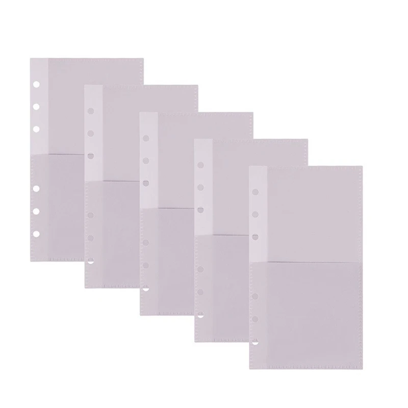 A6 الأرجواني شفافة فضفاضة ورقة PP حقيبة الإيصالات النقدية حقيبة التخزين تخطيط الميزانية المالية الخاصة الإبداعية مكتب القرطاسية #6