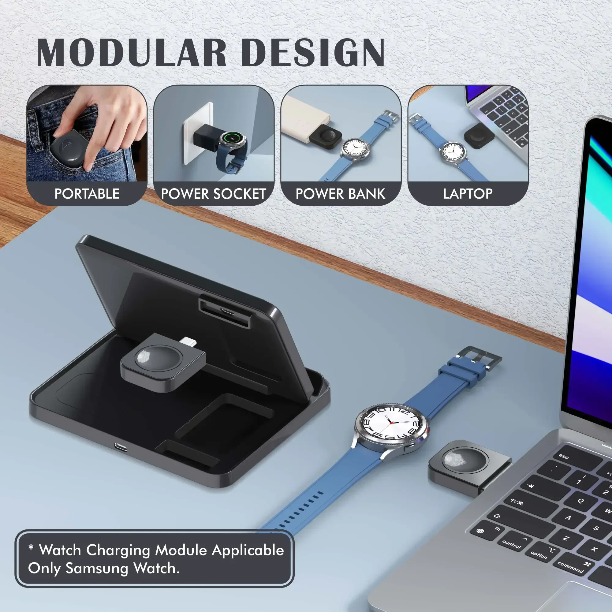 3-in-1 Faltbares Kabelloses Ladegerät für Samsung Z Flip/Z Fold 8 Ultra/7/6/5/ Galaxy Watch 9/8/7/6 Buds4/3 Pro Schnelllade-Station – Detail 7