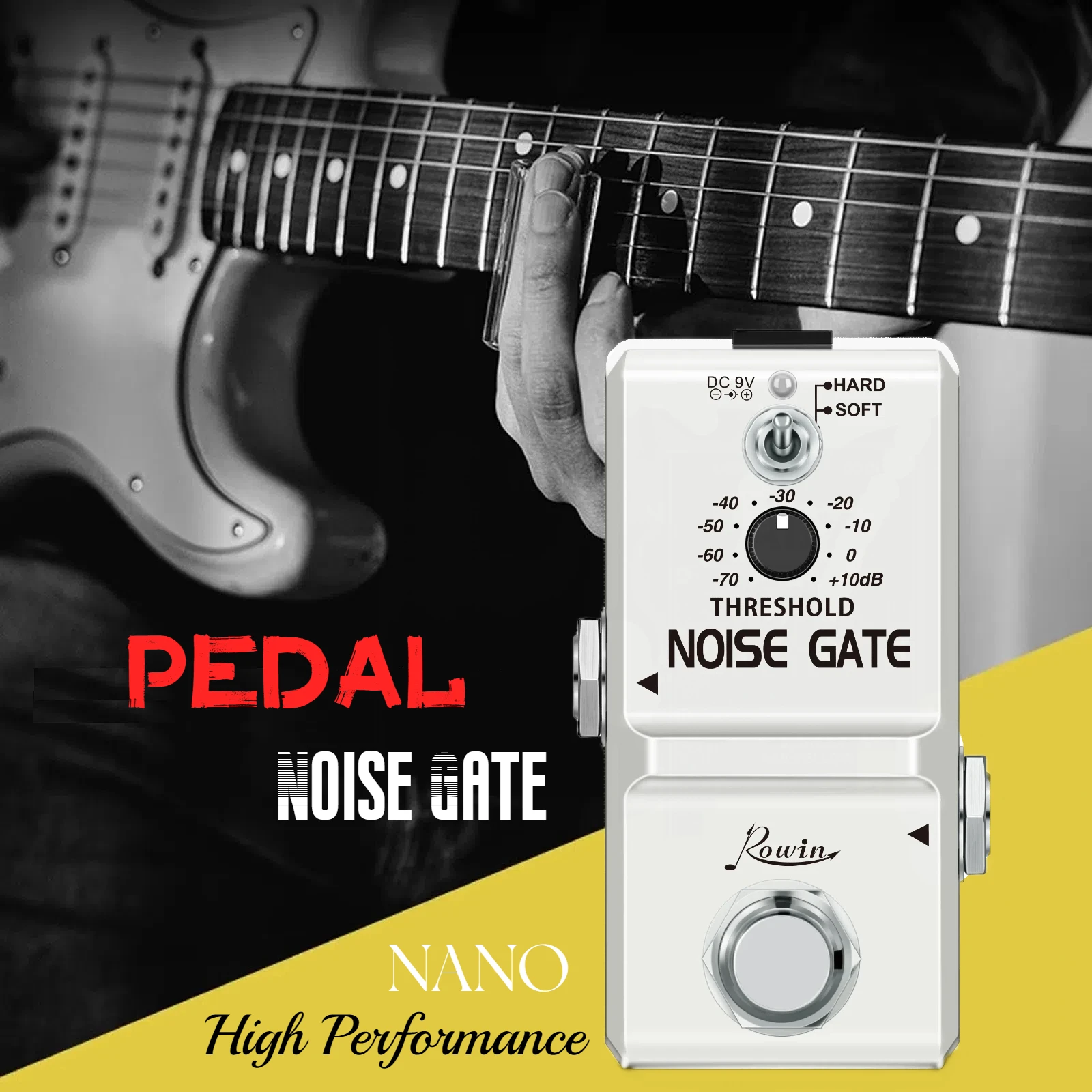 Rowin Super Tiny Pedal Noise Gate Effects Noise Reduction Noise filter Suppressor Noisegate NS-3 For PedalBoard Electric Bass