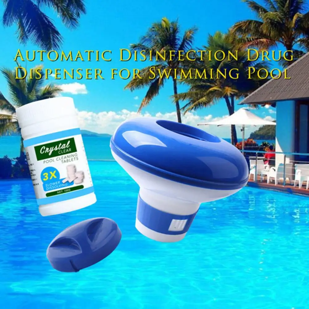 Swimming Pool Floating Chlorine Dispenser with Tablets Water Disinfection Purifier Automatic Applicator Sterilizer Pool Cleaner