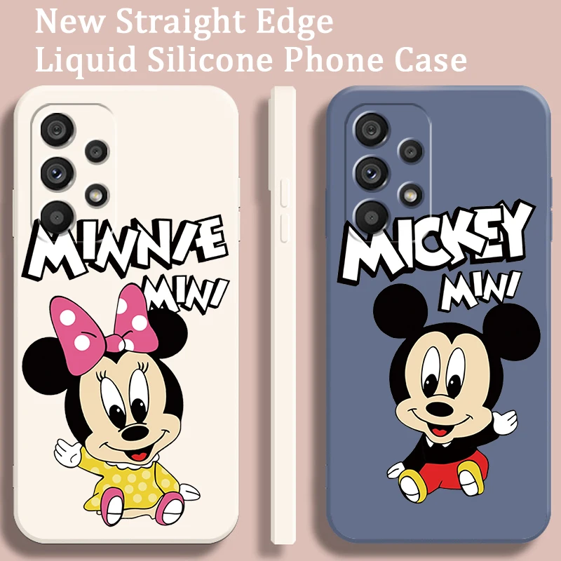 

Disney Mickey Mouse Cartoon Liquid Rope For Samsung Note 20 10 A54 A31 A14 A03 A22 A34 A04 A24 A25 Ultra Plus 5G Soft
