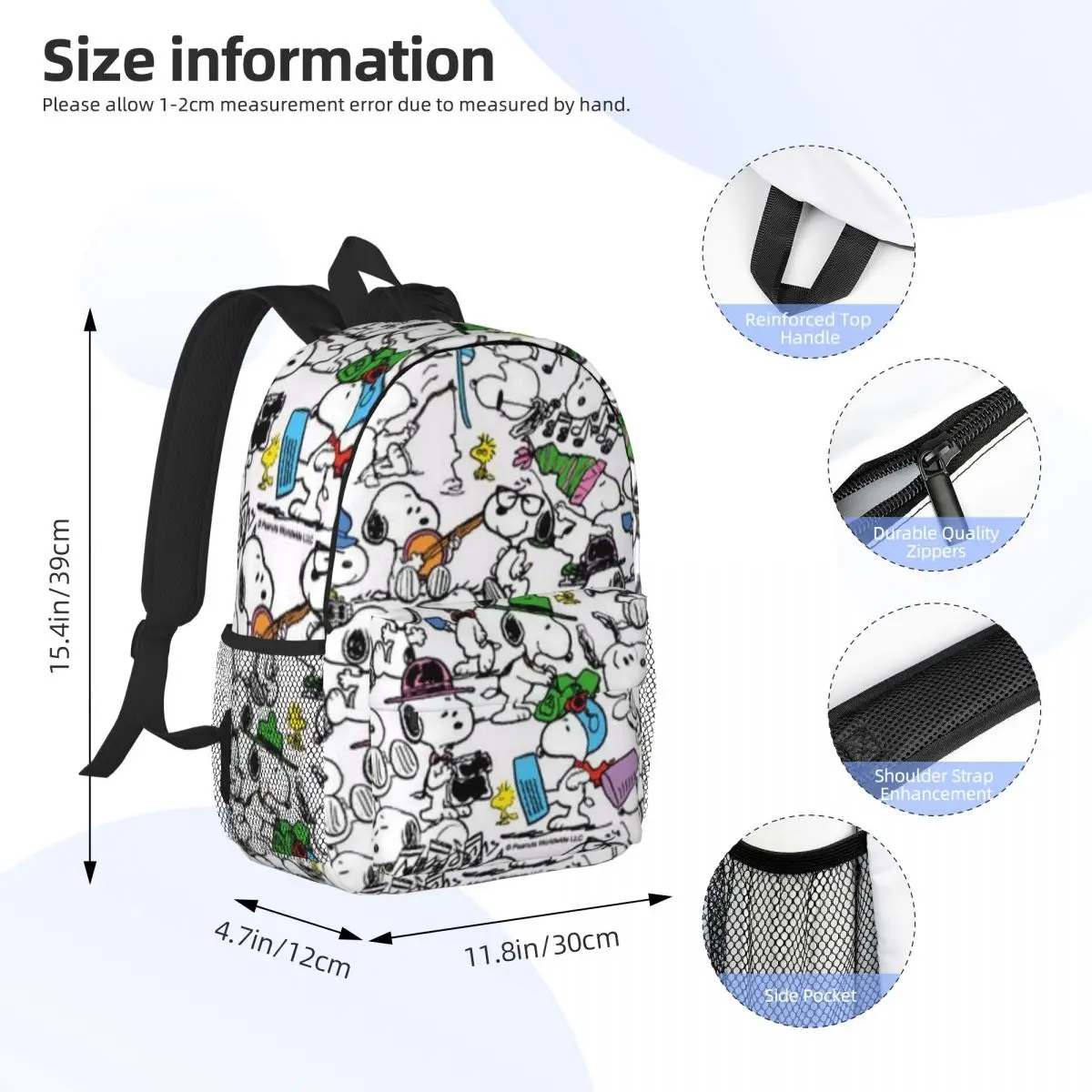 Sponny New Fashionable Pattern School Bag Print Lightweight Backpack 15inch