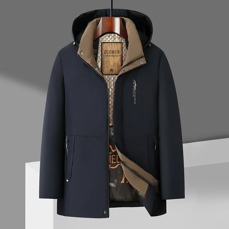 

Men's aphene Fce Lined Casual Cotton Jaet Warm Windproof Busin Casual Dad Clothes Winter Outerwear Stand Fit