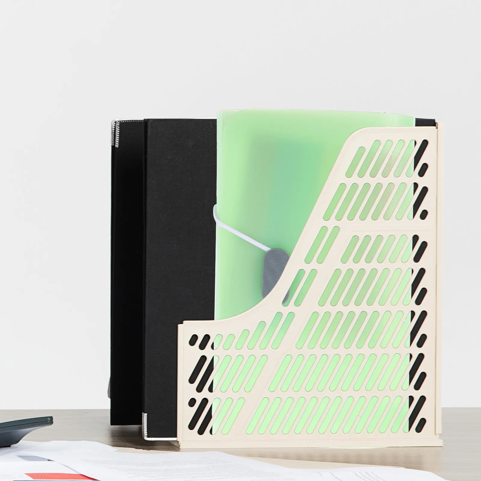 

File Folder Multi Pocket Plastic Document Organizer Portable Lightweight Paper Organizer for Office Receipt Bill Storage
