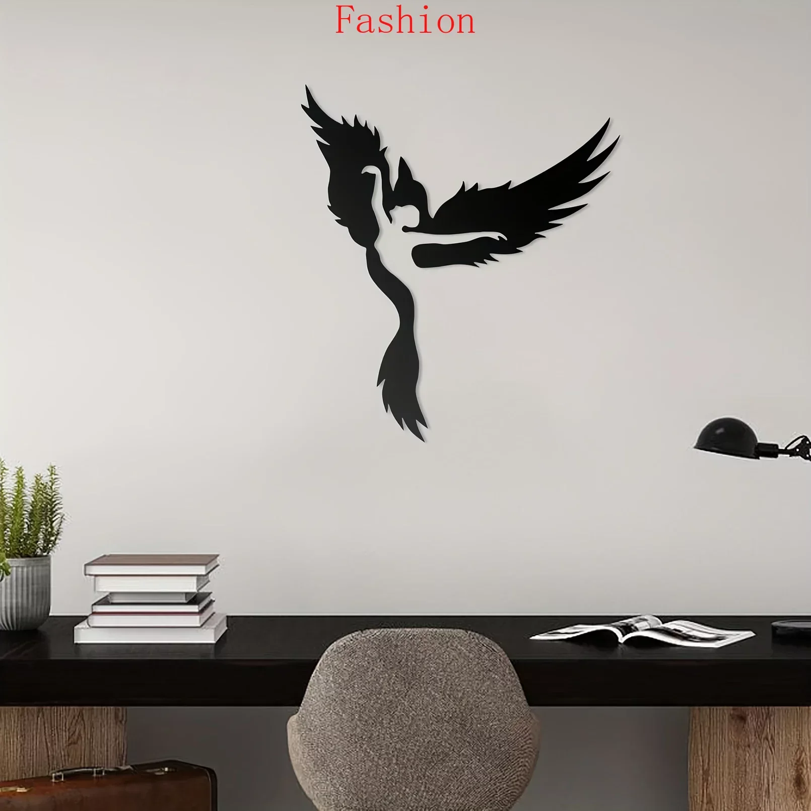 

Metal Angel Bird Wall Mounted Decoration Simple Line Drawing Home Painting Wall Sculpture Kitchen Bathroom LivingRoom Bedroom wa