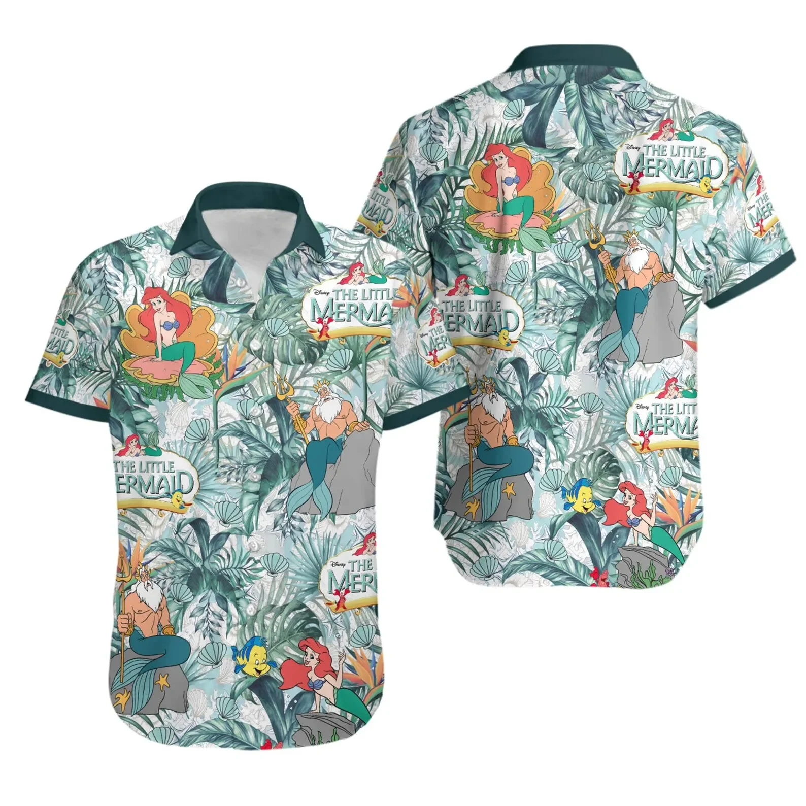 The Little Mermaid Hawaiian Shirt Ariel Princess Hawaiian Shirt Disney Hawaiian Shirt Retro Button Short Sleeve Shirt Beachshirt