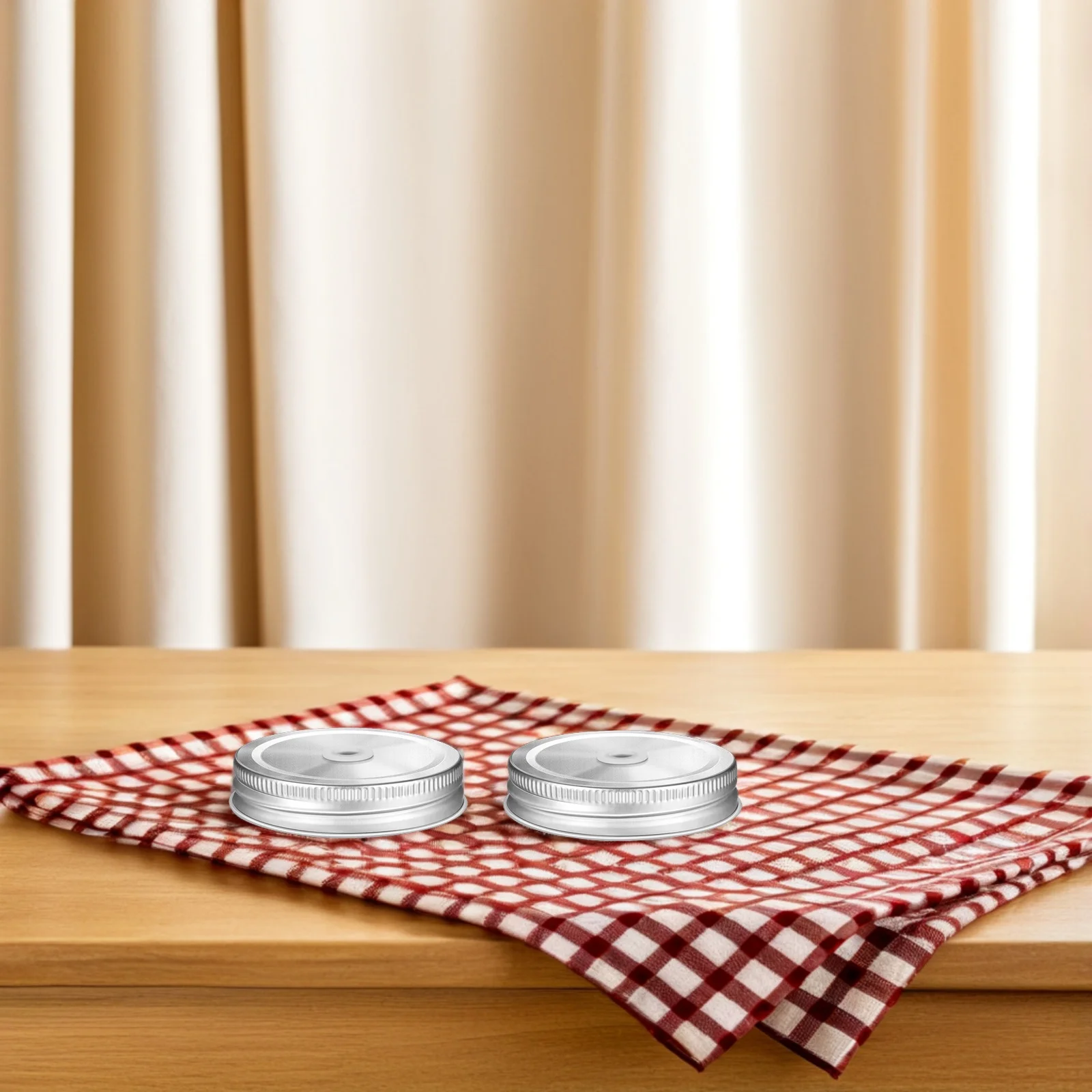 

Alipis 2pcs Stainless Steel Perforated Jar Lids Wide Mouth Canning for Jam Drink Containers with Straws Silver