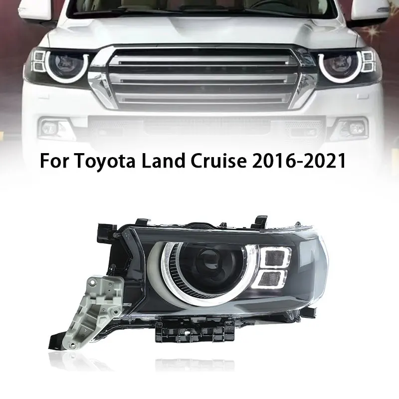 

Светодиодные фары для Toyota Land Cruiser 2016-2021 Lc200, Автомобильные светодиодные фары Drl Hella, ксеноновые линзы Hella Hid H7, Автомобильные аксессуары