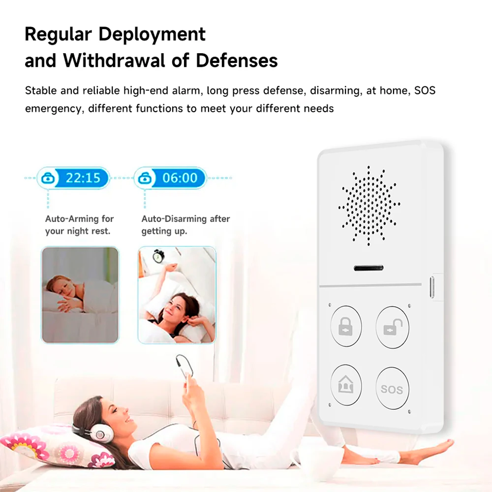 Tuya WiFi Home Security Systems Wireless Burglar Alarm with Motion Sensor Windows Sensor Door Sensor Smart Home APP Control