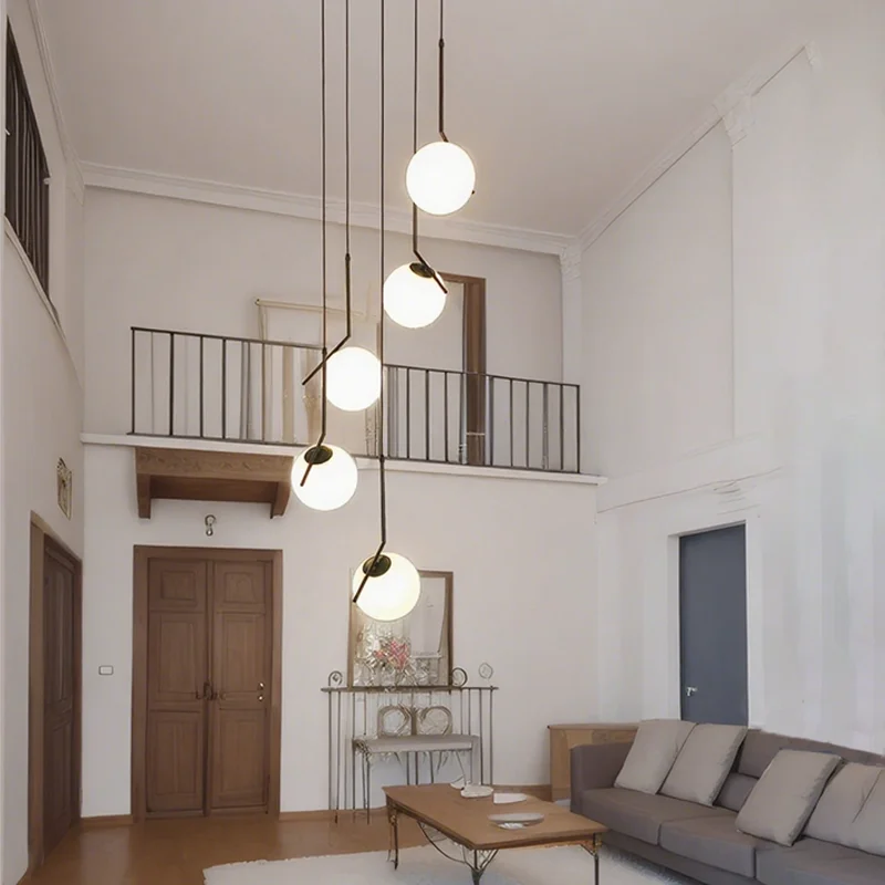 

Modern Minimalist Light Luxury Round Chandeliers, Staircase Lights Bedroom Ceiling Lights, Interior Decoration, Dimmable