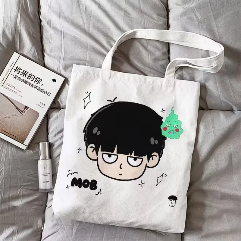 Neue Mob Psycho 100 Shigeo Kageyama Reigen Arataka Dimple Canvas-Tasche für Schüler, Große Kapazität, Schultertasche mit Hohem Farbwert – Detail 4