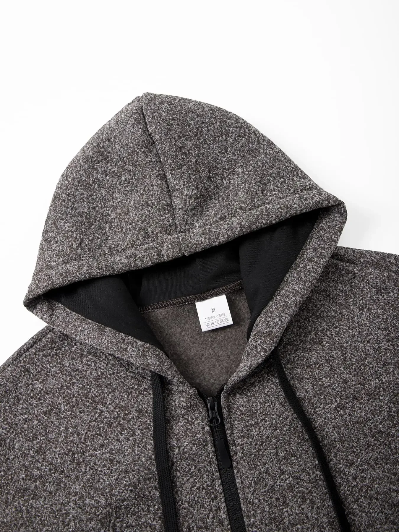 Herren Fleece Hoodies Langarm Sweatwear für Männer Reißverschluss Kapuzenpullover Lose Herbst Winter Reißverschluss Jacke Mantel Warmer Pullover – Detail 14