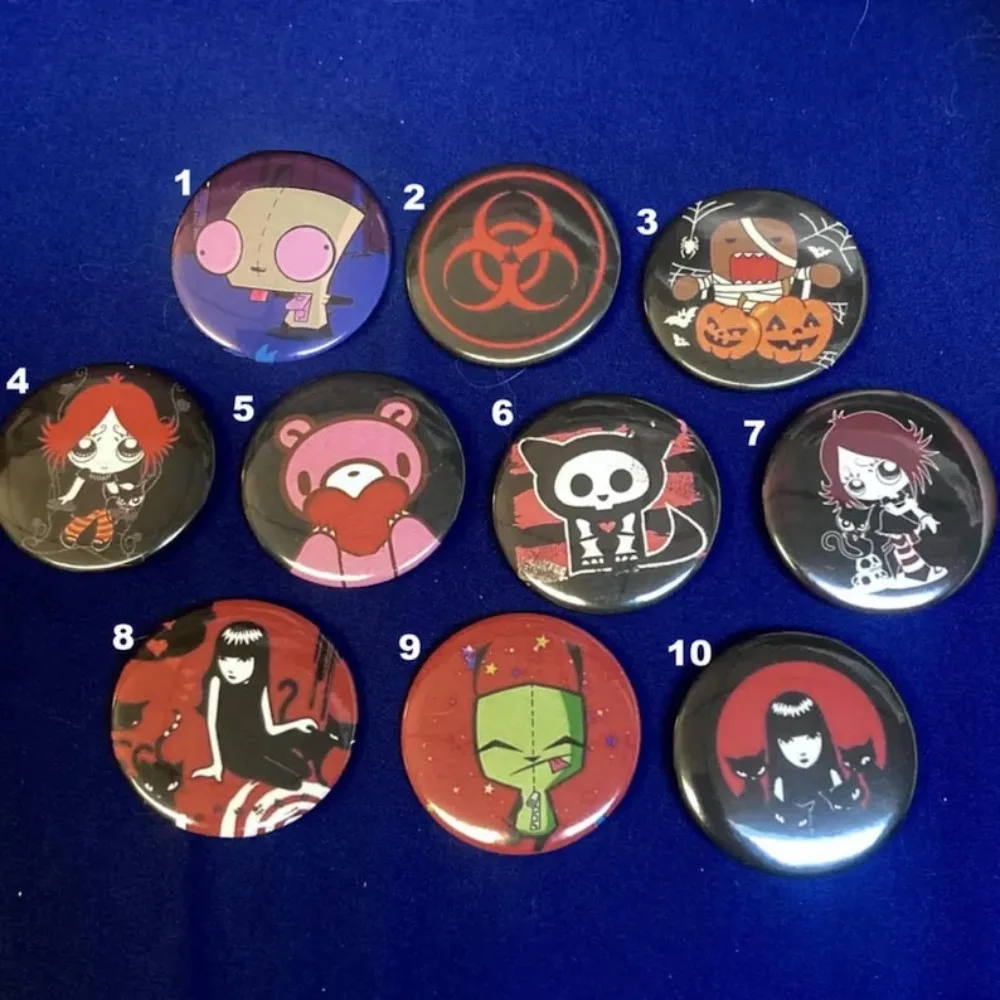 Emo Scene Goth Creepy Cute Cartoon Pinback Buttons Halloween  Alternative Badge for Backpack Clothes Decor