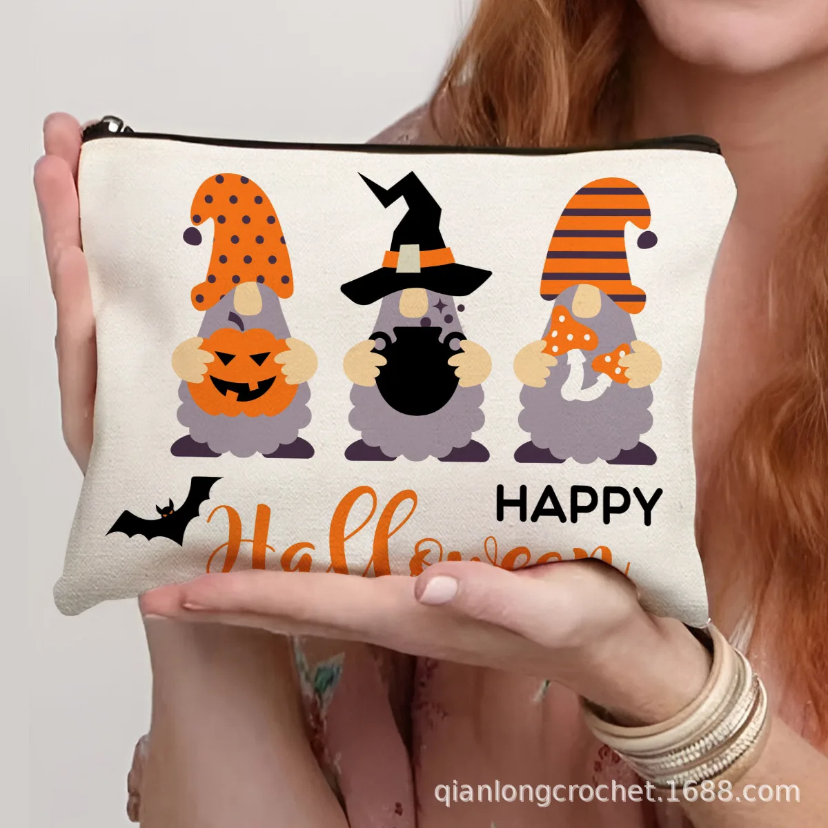 حقيبة مكياج عصرية بسحاب قابلة للتخصيص لمستحضرات التجميل، مقلمة لتنظيم حمل اليد، حقيبة مكياج