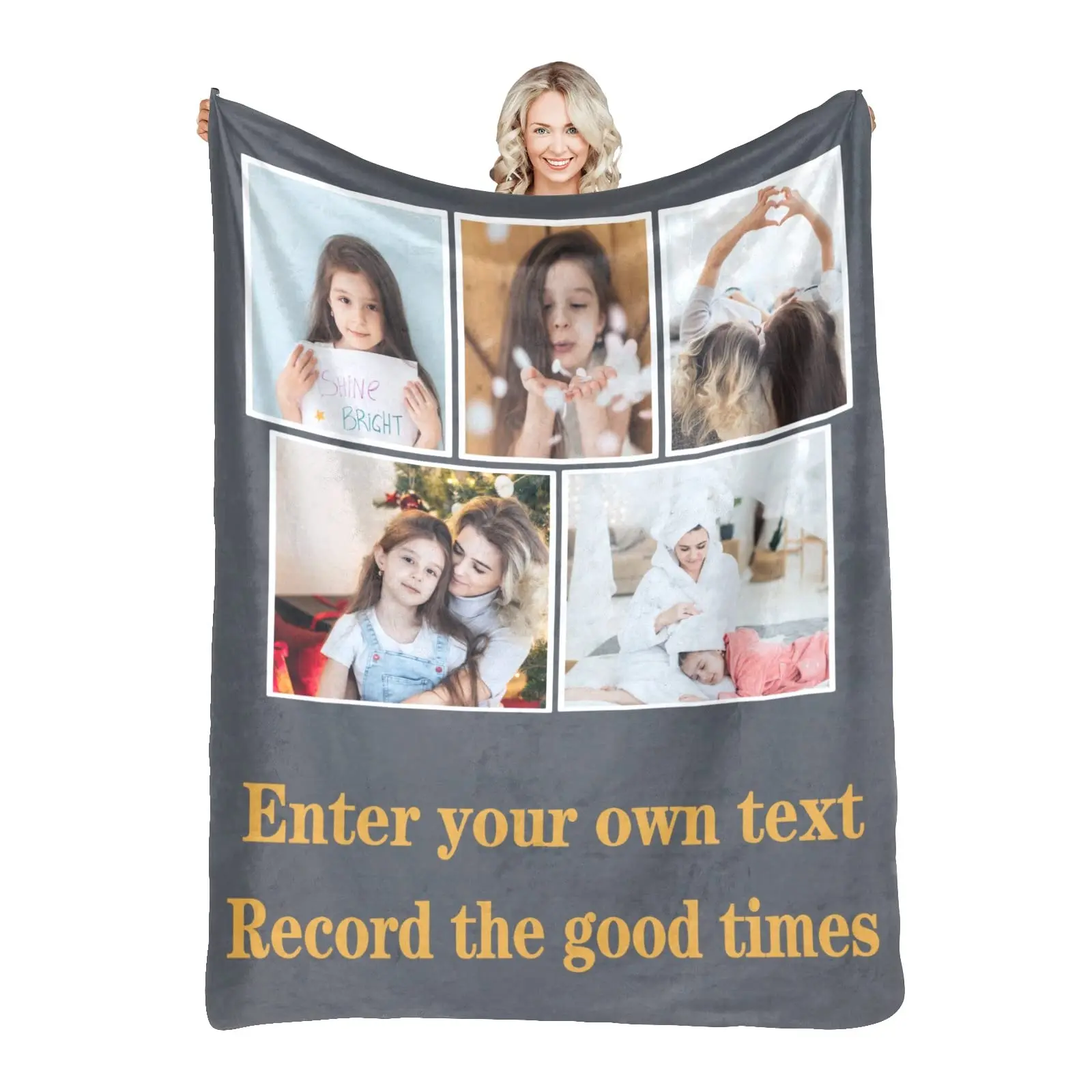 Custom Blanket with Picture Customized Blankets with Photos Personalized Gifts for Birthday Anniversary Christmas New Year
