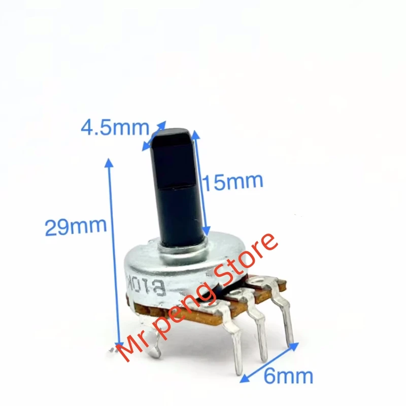 

1pcs for ALPHA 161 single potentiometer B10K 3 feet vertical fever sound half-shaft 15MM with center point