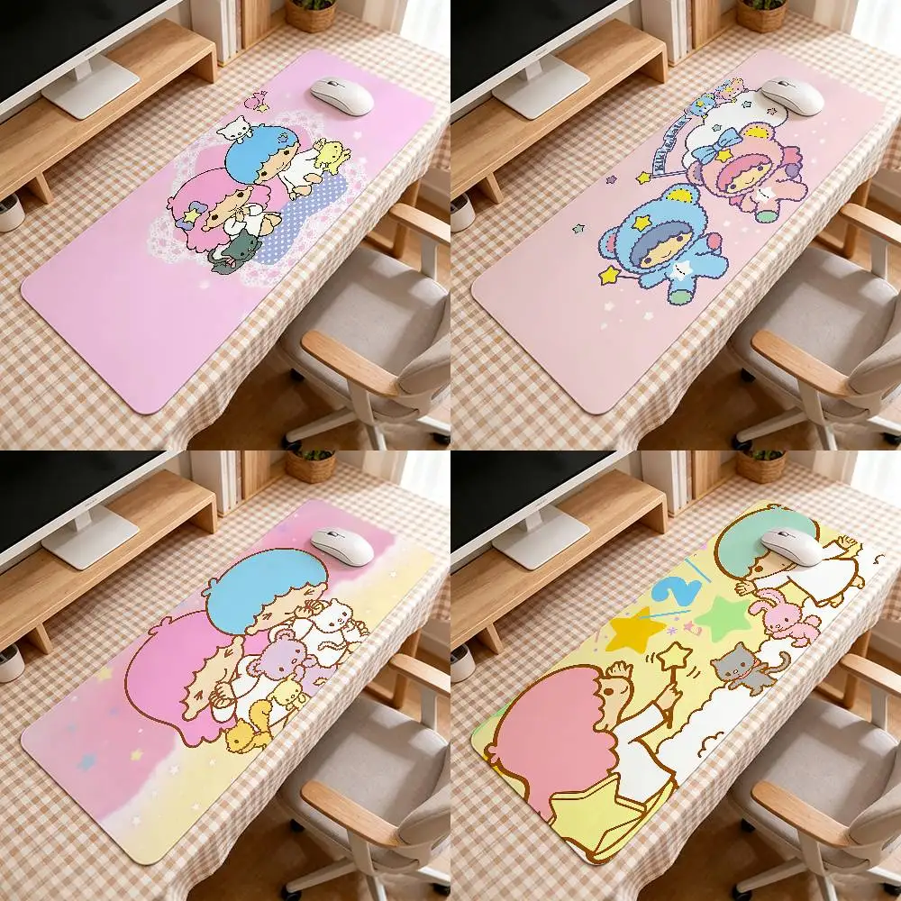 The Kawai L-Little Twin S-Star Cute Mouse Pad Computer Mat Deskpad Laptop Keyboard Mat Office Large Landscape Mousepad