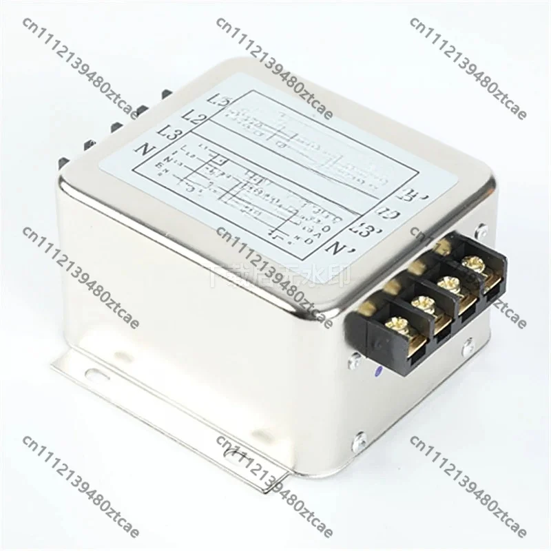 30A Three Phase Four Wire EMI Power Filter 220V 380V Anti Interference Noise Suppressor