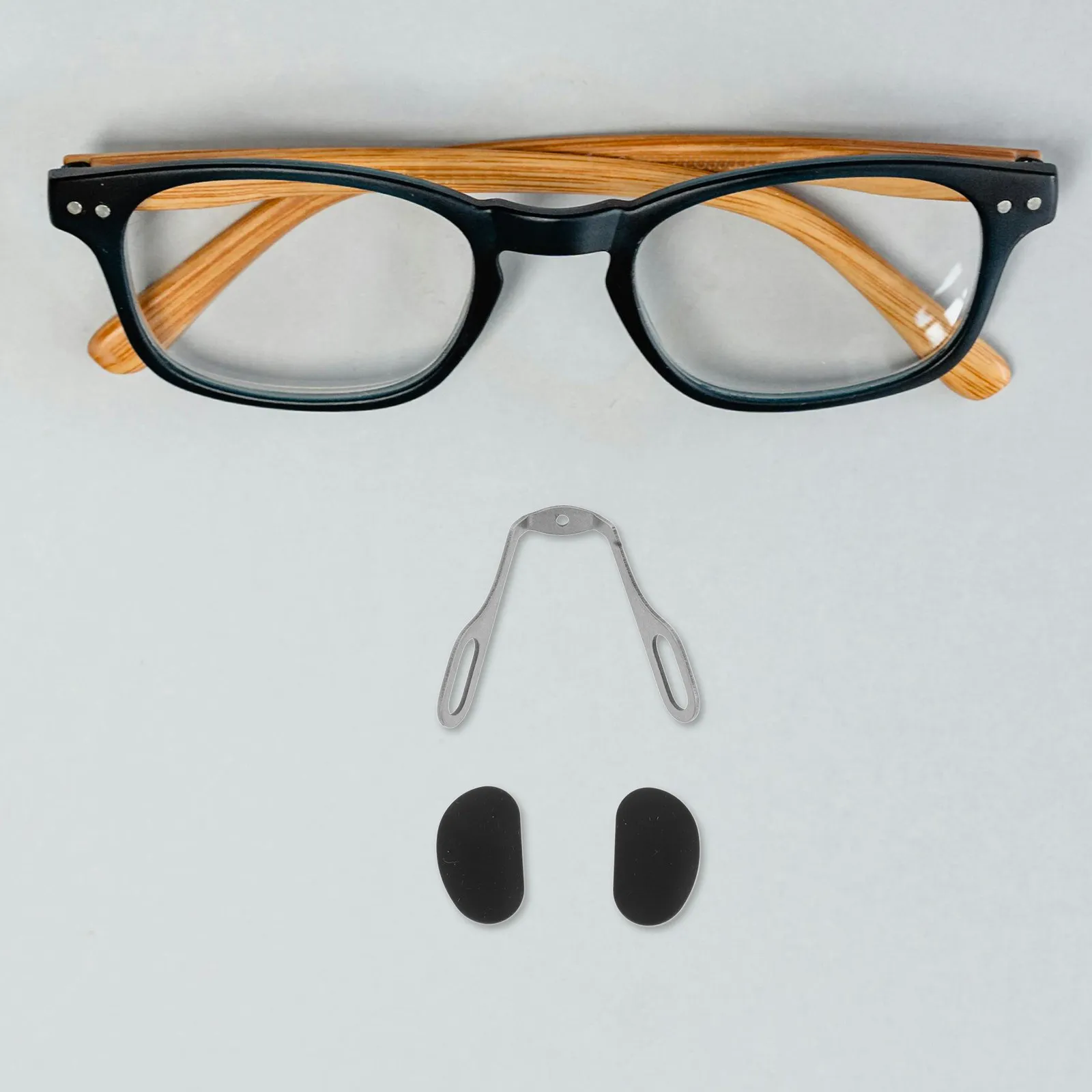 4Pcs Integrated Eyeglasses Nose Pads Metal Replacement Nose Bridge Push in Screw in Glasses Bridge Grip Anti Slip Comfort