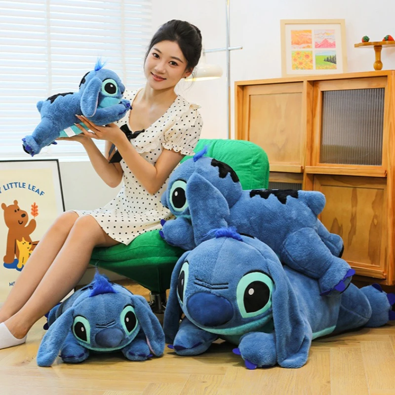 

60/80/100CM Big Size Disney Stitch Cartoon Anime Pillow Doll Stuffed Animal Peluche Cartoon Rag Doll Decor Children's Toy Gifts