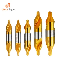 Dreanique 5pcs/lot Electrical HSS Combination Center Drills Countersinks Bit Set Lathe Mill 60 Degree Angle