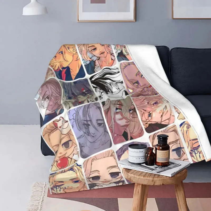 Mikey Sano manjirou anime wool blanket Tokyo Revengers takemichi hanagaki fashion throw blanket for home hotel sofa quilt