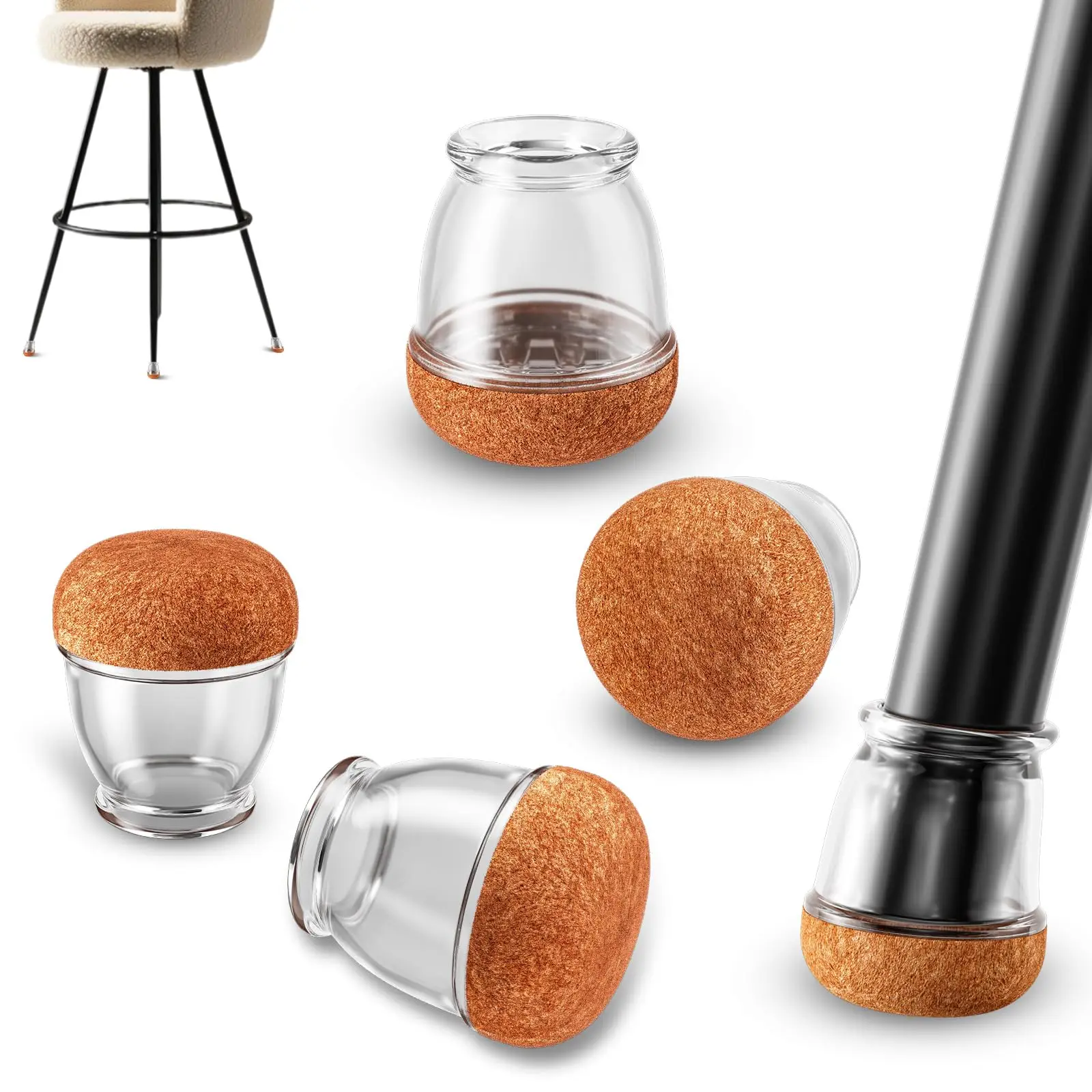 16pcs Chair Leg Floor Protectors Foot Cover Diagonal with Thick Wrap Felt Pads Silicone Furniture Table Feet  Protect Floors