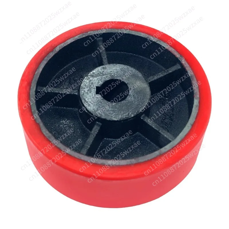 4 inch - polyurethane wheel hub PU iron core rubber active drive keyway rubber industrial casters
