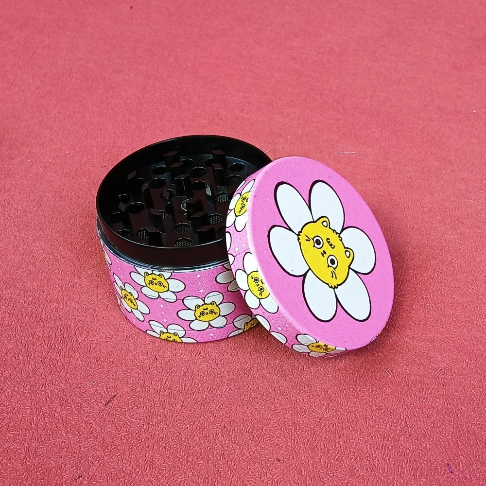 2in زهرة عشب طاحونة 4-layer دليل الملح الفلفل الخام العشب التبغ طاحونة مطحنة معدنية التوابل مدقة هاون الدخان السجائر أداة #2