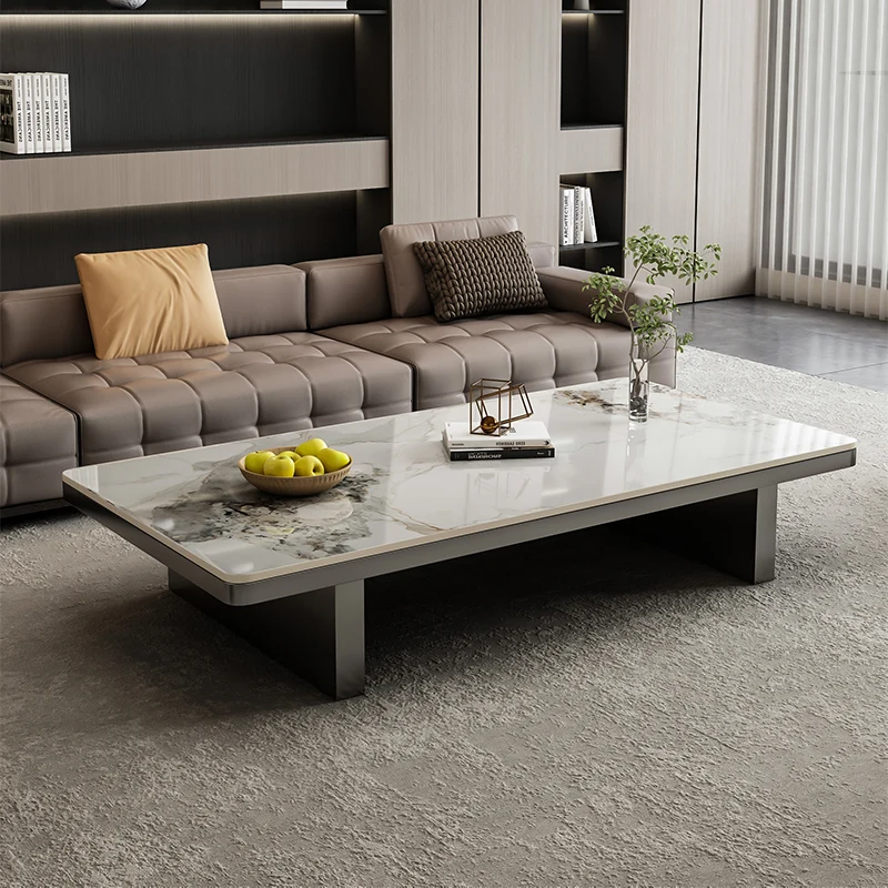 

Simple Trendy Coffee Table Rectangle Neutral Modern Minimalist Coffee Table Luxury Glam Coffee Table Living Room Home Furniture