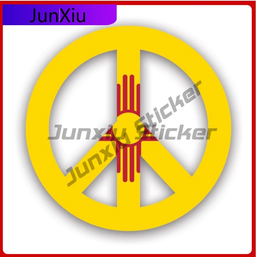 

New Mexico Flag Peace Symbol Stickerwaterproof Funny Car Waterproof Vinyl Decal For Outdoor Safety Warnings High Quality