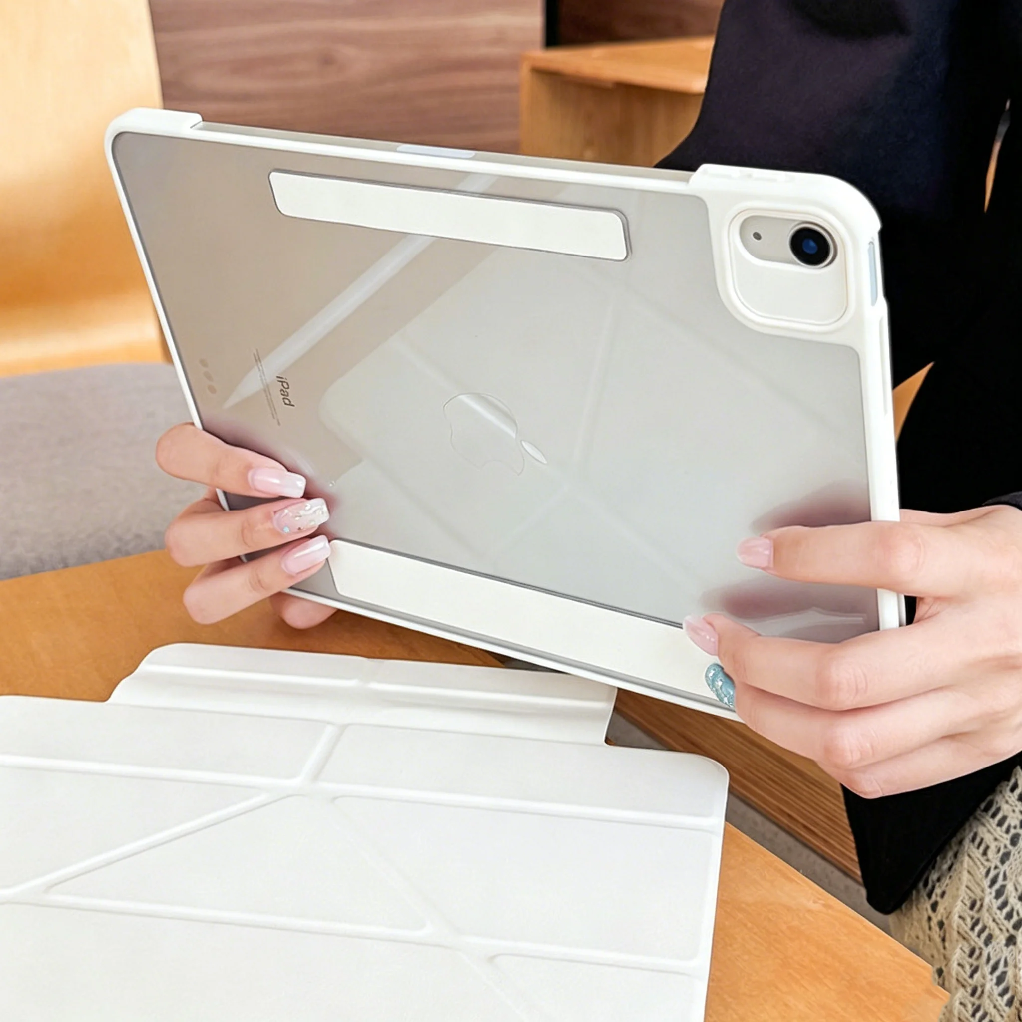 Magnetic Detachable Cover For iPad 10th 11th 2026 Air11 2025 Pro11 Pro13 Mini6 Mini7 Y Fold With Pencil Pocket Auto Wake Sleep view 3