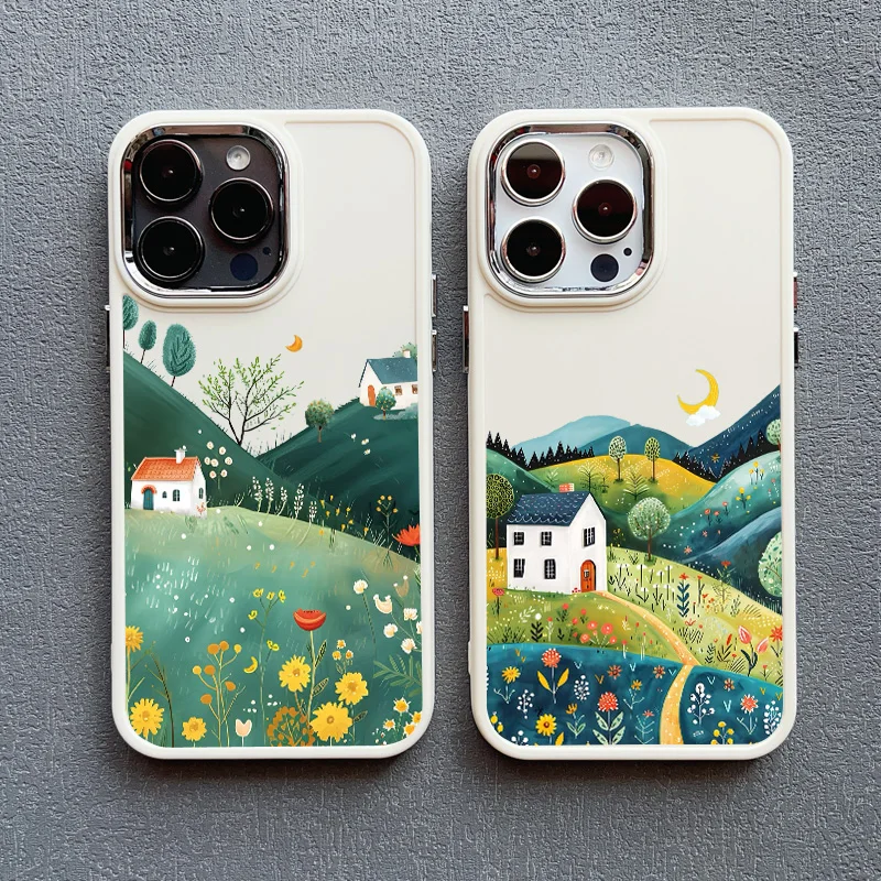 

Wildflower Field Collective Farm Phone Case For iPhone 16 15 14 Pro Max Plus 13 12 11 Pro Max XR XS X 7 8 Plus SE Silicone Cover