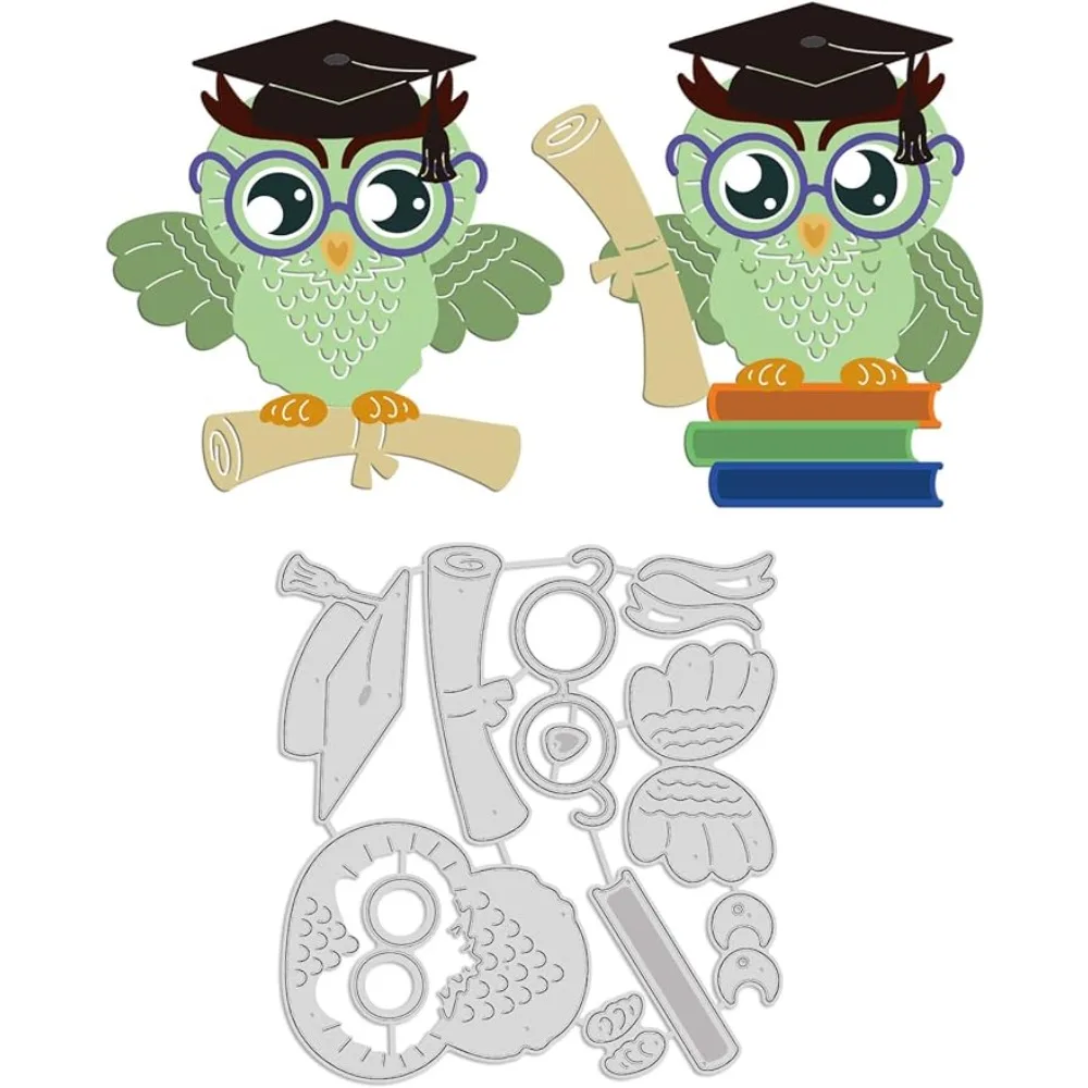 

School Graduation Cutting Dies Owl Summer Book Bachelor Cap Die Cuts for DIY Scrapbooking Festival Greeting Cards Making