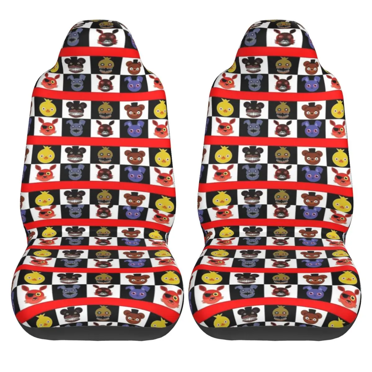 

Чехлы на автомобильные сиденья FNAF At Freddys, полиэстеровые защитные чехлы на автомобильные сиденья, 2 шт., оригинальный чехол для грузовика