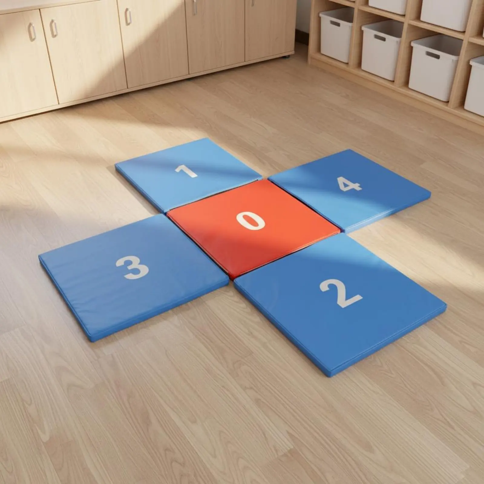 Hopscotch Game Rug Kids Number Learning Mat Numbers Learning Carpet Connecting Design for Kindergarten, Daycare